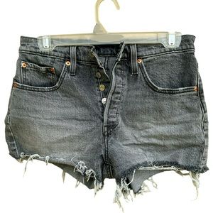 A nice pair of gray cropped shorts. Levi’s 501